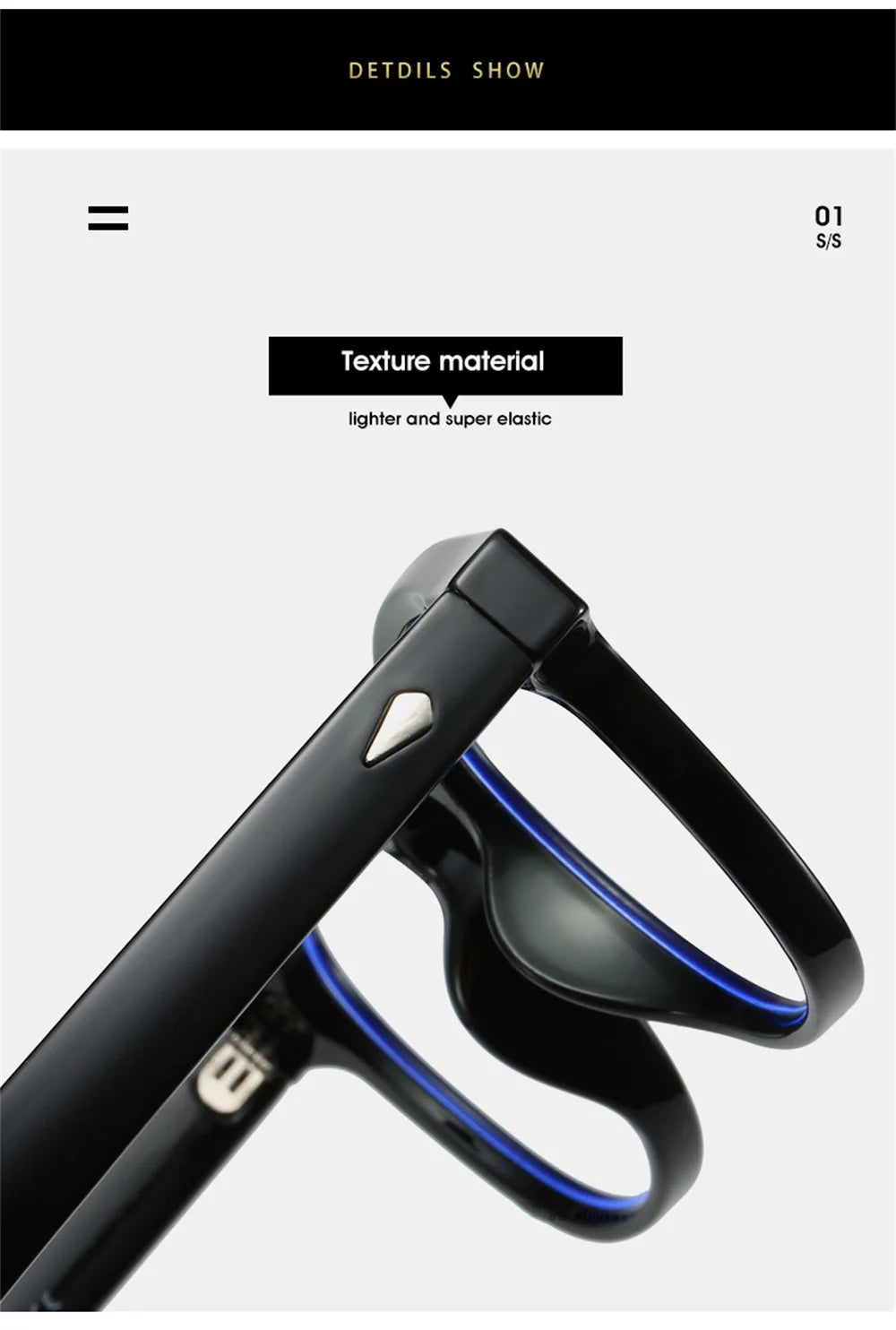 Classic Square Black Blue Light