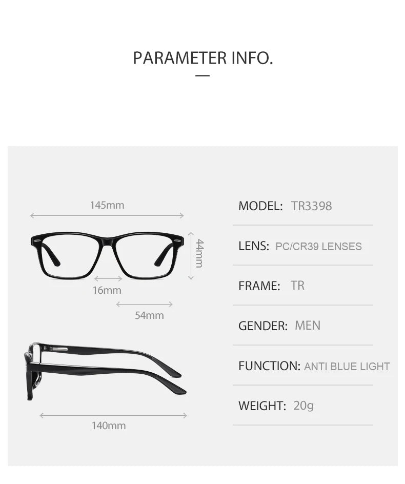 Men Optical Glasses CR39