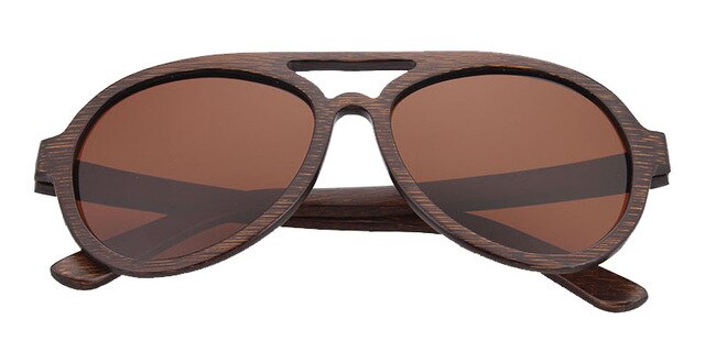 Men Yellow Mirror Wooden Sunglasses
