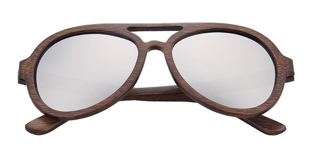 Men Yellow Mirror Wooden Sunglasses