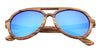 Men Yellow Mirror Wooden Sunglasses