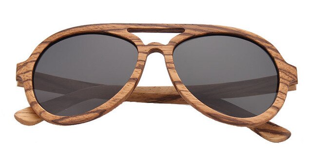 Men Yellow Mirror Wooden Sunglasses